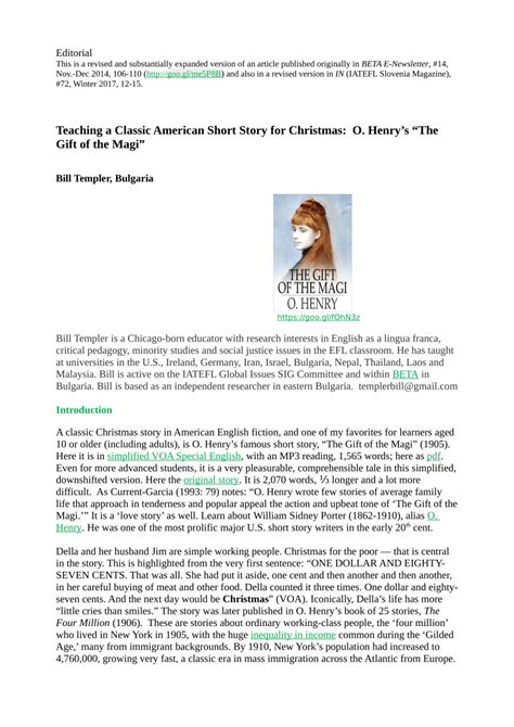 All books are in clear copy. (PDF) Teaching a Classic American Short Story for ...