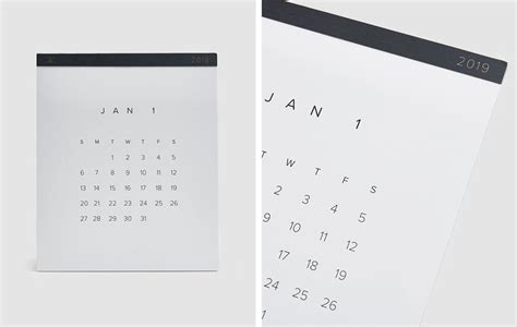 20 Modern Calendars For 2019 Modern Calendar Modern Calendar Design