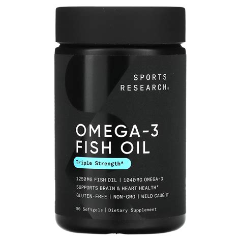 Sports Research Omega 3 Fish Oil Triple Strength 1250 Mg 90 Softgels