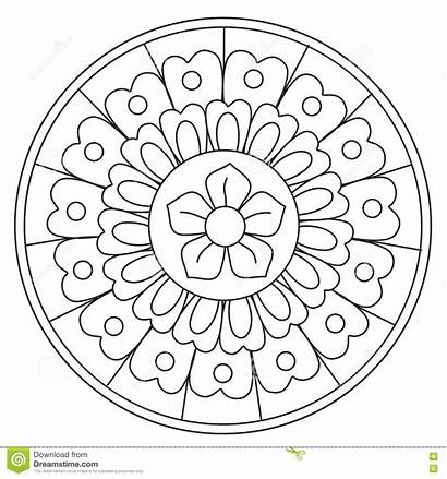Mandala Coloring Beauty Floral Vector Simple Round