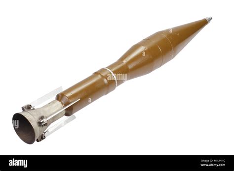 Anti Tank Rocket Propelled Grenade With Heat Warhead Isolated On White