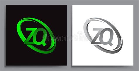 Letter Zq Logotype Design For Company Name Colored Green Swoosh And