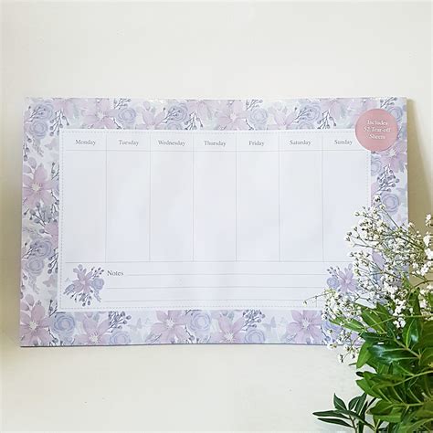 Floral Weekly Planner Various Colours A Twist Of Somerset