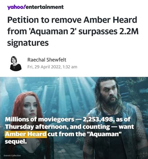 Petition To Remove Amber Heard From Aquaman 2 Surpasses 22m