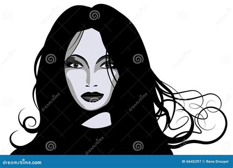 Young Woman With Flying Hair Stock Vector Illustration Of Woman