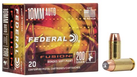 Federal Fusion Ammunition 10 Mm Auto 200 Grain Bonded Soft Point