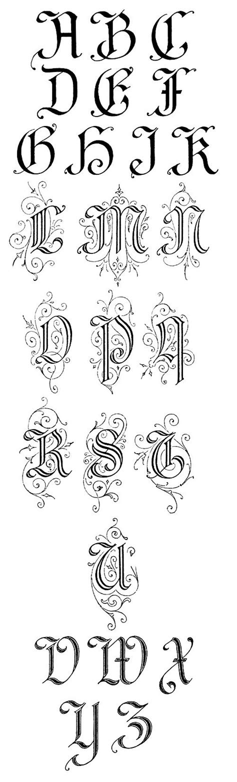 Gothic Alphabet Gothic Modified Capitals Lettering Fonts