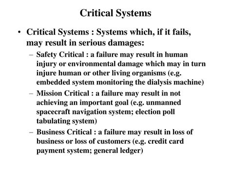 Ppt Critical Systems Powerpoint Presentation Free Download Id3127946