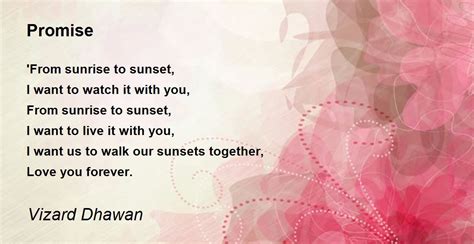 Promise Promise Poem By Vizard Dhawan