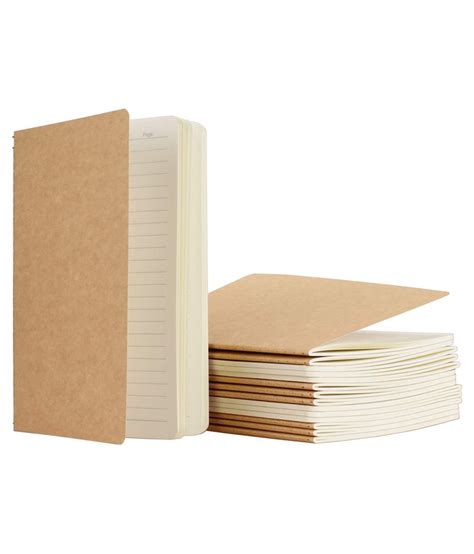 6 Pcs Pack Kraft Notebook A5 Ruled Note Pad Travel Journal 64 Pages