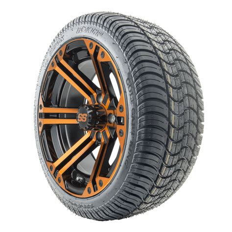 Golf Cart Wheels And Tires 14 Rhox Ss Rx354 Bo Orange W Lowpros