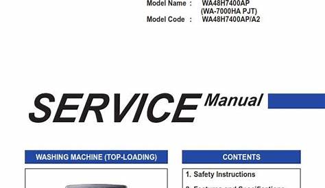 Samsung WA48H7400AP Washer Service Manual and Repair Guide | Repair