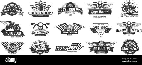 Biker Club Emblems Retro Motorcycle Rider Badges Moto Sports Emblem