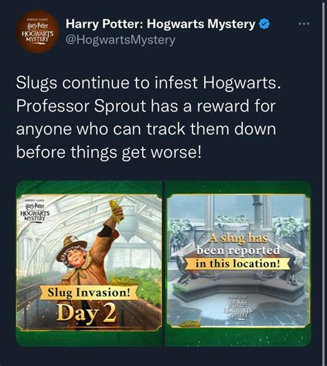 now that everyone can login slug hunt clue 2 r hphogwartsmystery