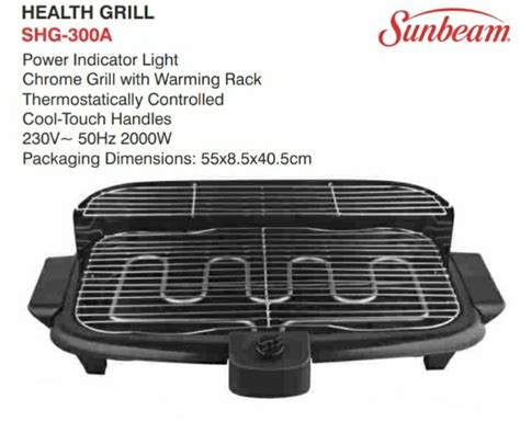 Sunbeam Health Grill R 350 Lizzies Ts And Gadgets