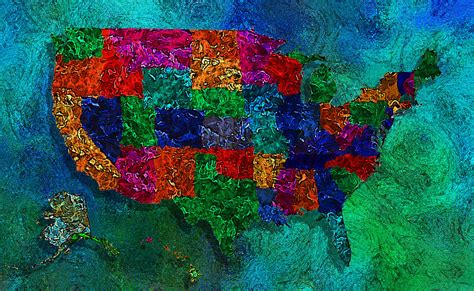 United States Map Painting By Jack Zulli Pixels