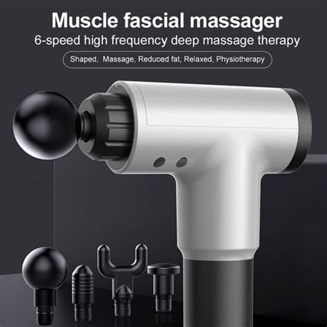 Ems Massage Gun Cordless Rechargeable Muscle Stimulator Deep Tissue Massager Device Body