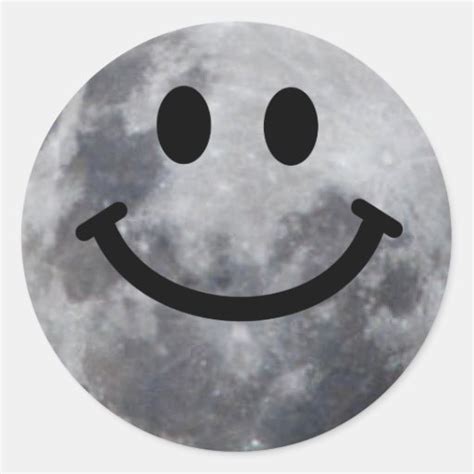 Smiley Moon Classic Round Sticker Zazzle