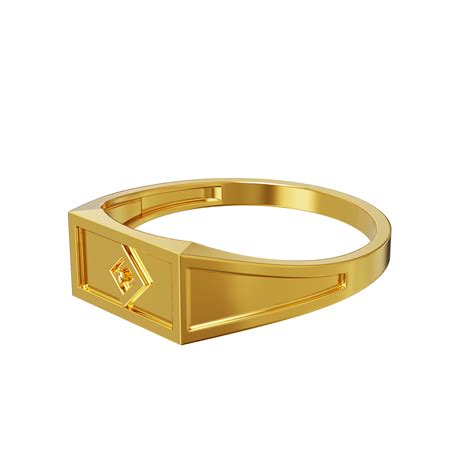 Plain Rectangle Design Gold Ring 01 03 Spe Goldchennai