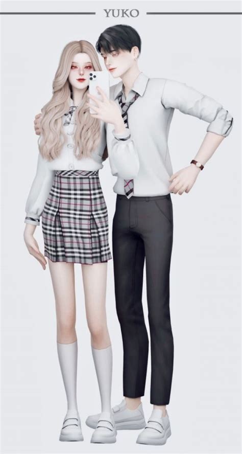 Yuko Uniforms Set In 2021 Sims 4 Sims 4 Mods Clothes Sims 4 Clothing
