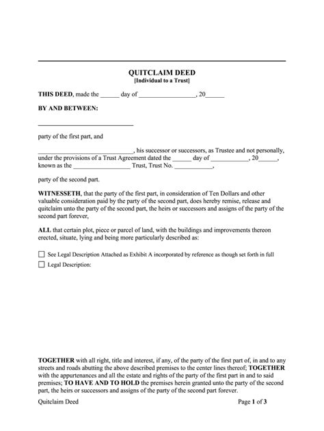 Quitclaim Deed Form Fill Online Printable Fillable Blank Pdffiller