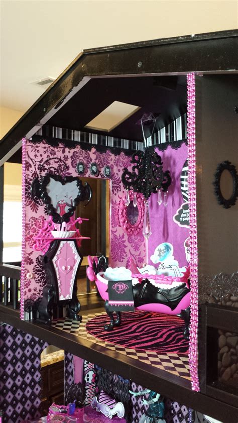 Ooak Monster High Dollhouse Draculaura Penthouse Suite Left View Accessories Include Custom