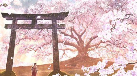Download 3840x2160 Sakura Blossom Anime Landscape