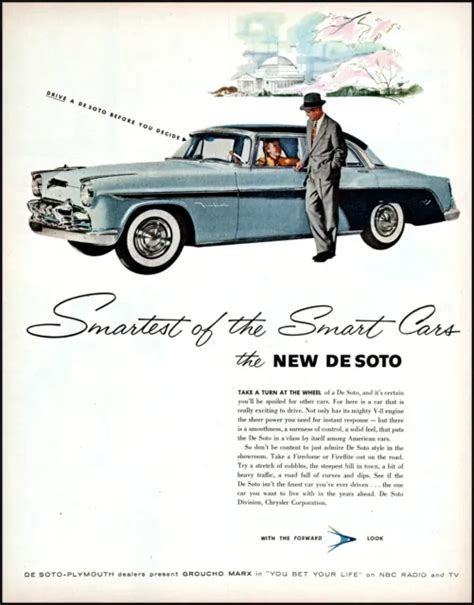 1955 De Soto Car The Smart Car Groucho Marx Sponsor Vintage Art Print