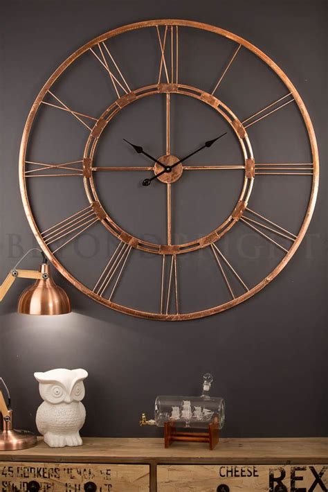 Copper Bertha 101cm Wall Clock Industrial Clocks Home Decor