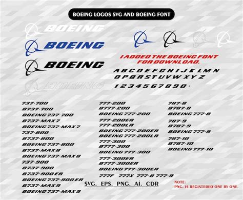 Boeing Logo Svg And Boeing Font Bundle Instant Download Etsy