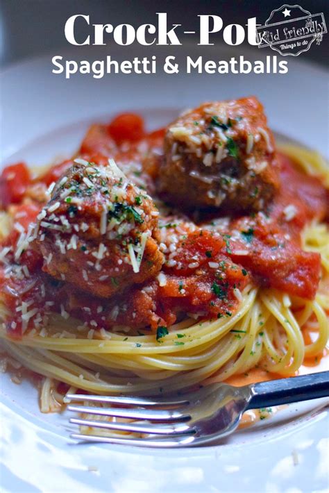 This one comes together in about 15 minutes and is the perfect accompaniment to the big garlicky meatballs. Delicious Spaghetti and Meatballs in a Crock Pot Recipe ...