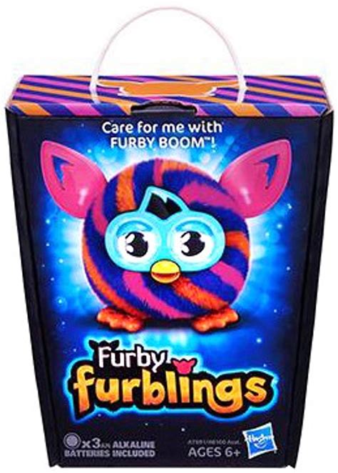 Furby Furblings Orange Blue Diagonal Stripes Figure Hasbro Toys Toywiz