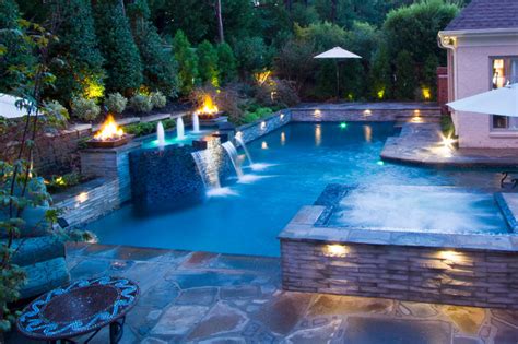 Collierville Modern Geometric Pool Spa And Outdoor Living Design