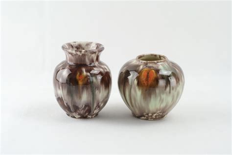 A Set Of Two Small 1950s West German Pottery Vases Made By Jasba
