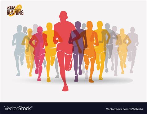Running People Set Of Silhouettes Sport Royalty Free Vector