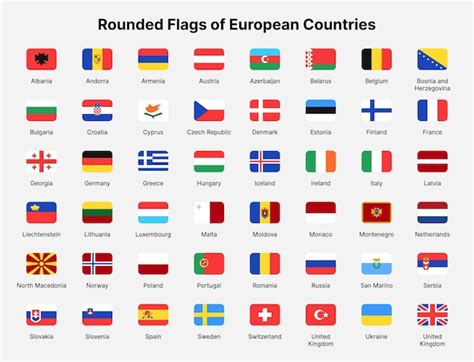 De Europese Vlaggen Van Landen Met De Namen Van Landen Vector My XXX
