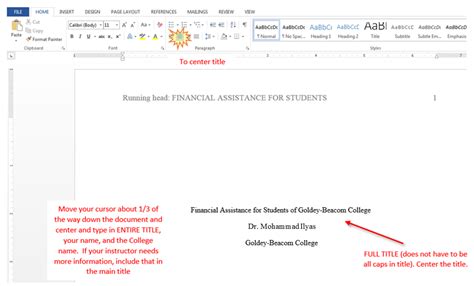 Apa Running Head Example How To Format And Insert In Word