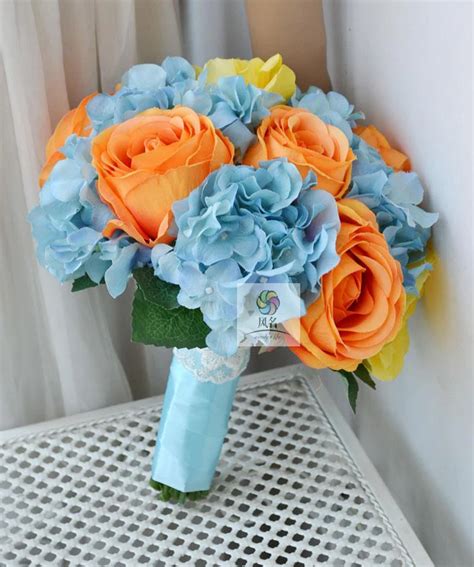 Orange And Blue Wedding Bouquets My Bridal Bouquet Blue And Orange