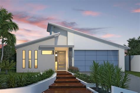 It's a versatile, high performing, and durable style of roof that despite a lack of decoration. Home Designs (With images) | Facade house, Skillion roof ...