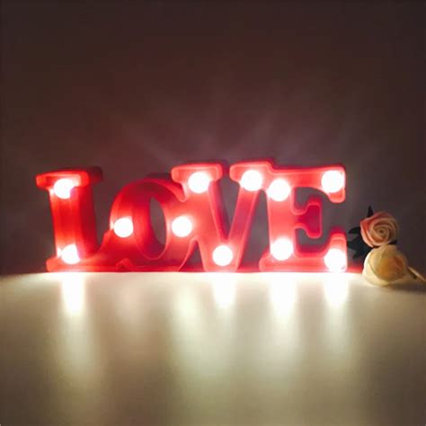 Aliexpress Com Buy Marquee Letters Lights Led Word Wall Lamp Love