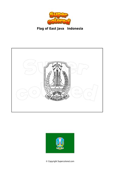 Coloring Page Flag Of East Java Indonesia