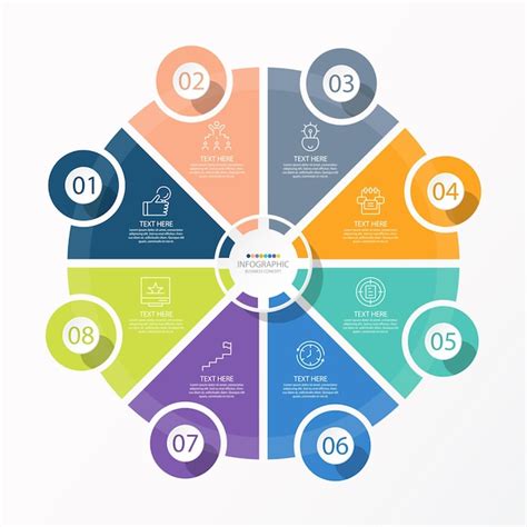 Plantilla De Infografía De Círculo Básico Con 8 Pasos Procesos U