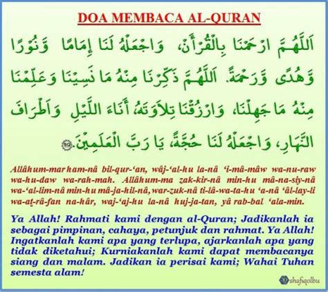 Doa Lepas Baca Al Quran