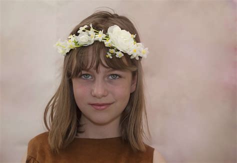Child Childhood Cute Face Female Flowers Girl Hair Happy