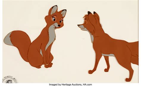 The Fox And The Hound Tod And Vixey Production Cels Walt Disney Lot 47254 Heritage Auctions
