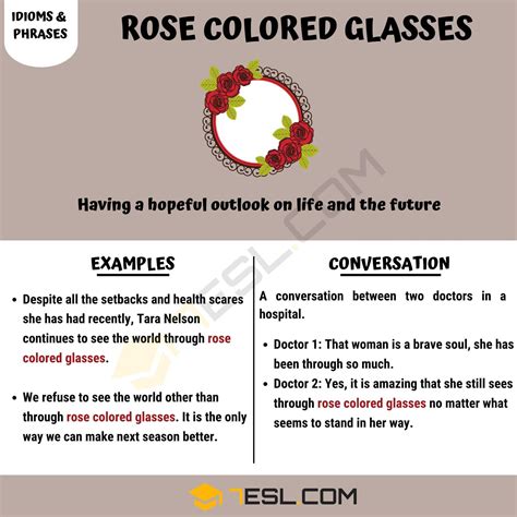 Rose Colored Glasses Meaning With Great Examples 7esl Idioms And Phrases Rose Colored