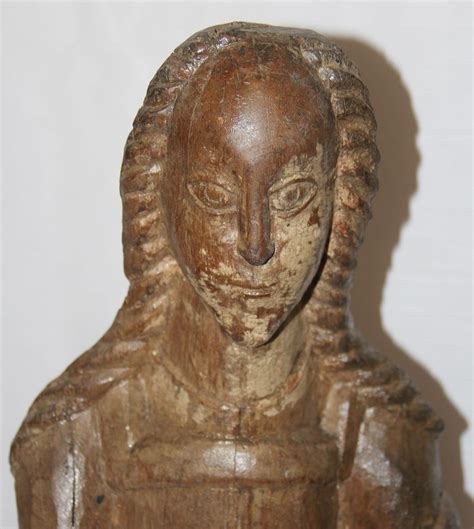 14th Century Sculpture Of A Saint Gothic Wood Carved Polychrome From