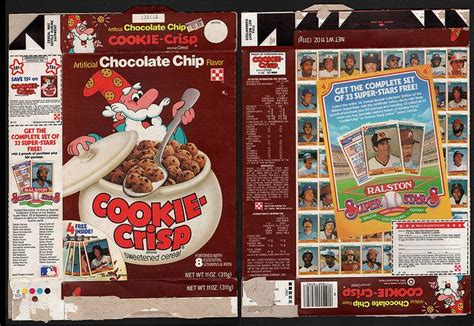 Ralston Cookie Crisp Cereal Box Super Stars Baseball Cards 1984
