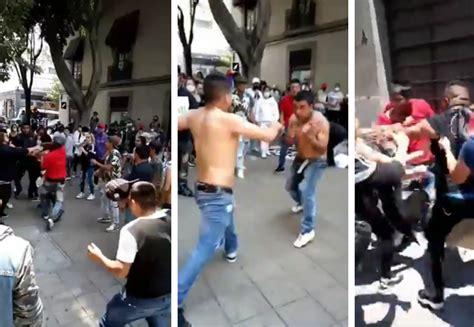 VIDEO Captan batalla campal en el Centro Histórico de la CDMX