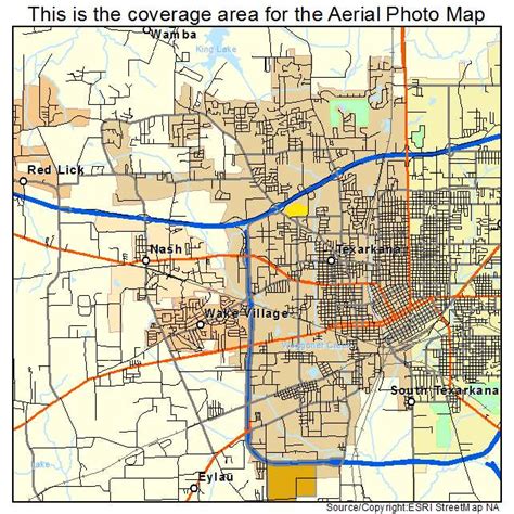 Aerial Photography Map Of Texarkana Tx Texas